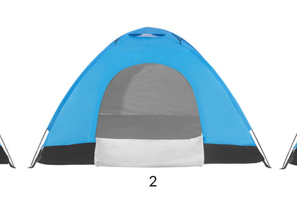 Koepeltent | Toeristentent | Kampeertent | Tent | Waterdicht | 2 Persoons | Grijs / Zwart / Blauw | 150 x 200 x 110 cm
