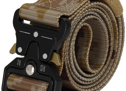 Riem - Buidel set - Polyester - Ritssluiting - Militair - camouflagegesp - Bruin - 125 cm