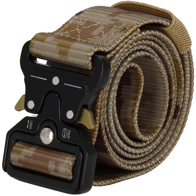 Riem - Buidel set - Polyester - Ritssluiting - Militair - camouflagegesp - Bruin - 125 cm