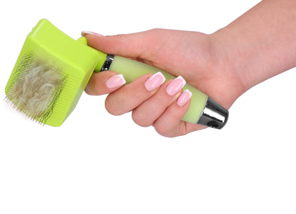 Slicker | Zelfreinigende | Hondenborstel | Kattenborstel | RVS | Groen