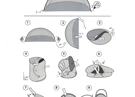 Strandtent | Pop-Up Strandtent | UV Filter | Inclusief Draagtas | 200 x 120 x 110 cm | Wit/Oranje