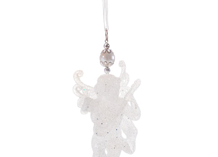 Kersthanger | Engel | Kerstboomhanger | Wit | Glitters | Kunststof |13 cm