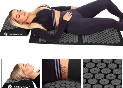Acupressuurmat - Spijkermat -  Lichaamsstimulator - Ontspanning - Massage- Zwart