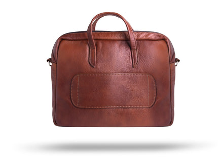Leren Aktetas - Laptoptas - 15,6 inch - Bruin - 43 x 35 x 4,5 CM