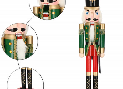Notenkraker Kerst | 60 cm | Groen/Rood/Goud/Zwart