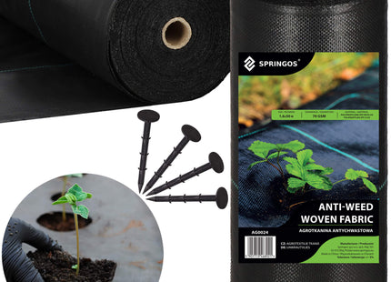 Worteldoek - Anti -Onkruid - Beschermfolie - 50g - 1,6X5 M - Zwart