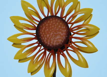 Windspinner - Windmolen - Windijzers - Tuinsteker - Tuinbeeld - Grondpin - Metaal - Zonnebloem