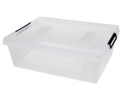 Set 5 Transparante Opbergboxen 12L – Stapelbaar Met Deksel - Clipbox - Opbergdoos