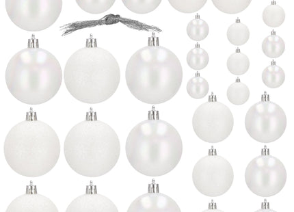 Kerstballen | 30 Stuks | 6/5/4 cm | Wit