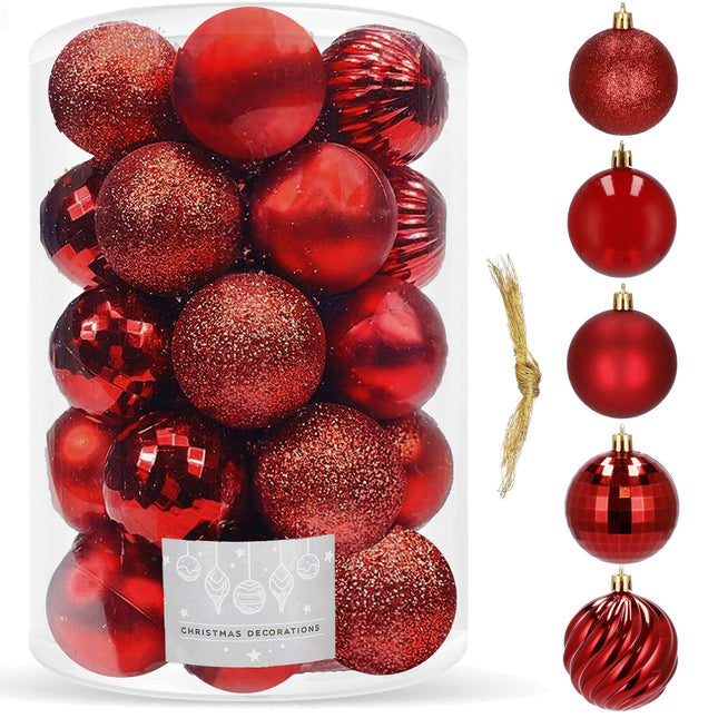 Kerstballen | 20 Stuks | 6 cm | Rood
