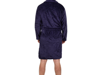 Badjas - Fleece - Marineblauw - Capuchon - Riem - Maat M/L