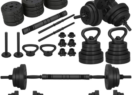 Dumbbellset - 6 in 1 Springos Kettlebell Pro Set - 20 KG - Halter Verlengstuk - Verstelbaar - Complete Set - Thuis Sporten - Zwart