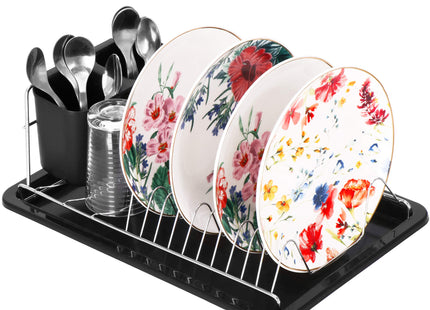 Afdruiprek - Staal - Kunststof - Zwart - 19x40x12,5 cm