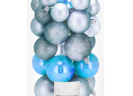 Kerstballen | 30 Stuks | 6/5/4 cm | Lichtblauw