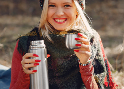 Thermosfles - Thermoskan - 1000 ML - RVS - Zilver