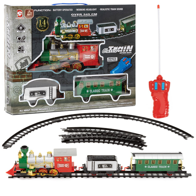 Springos® Speelgoedtrein - Stoomgeluid - Met afstandsbediening - 345 CM Spoor