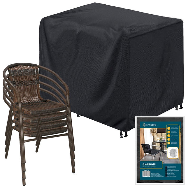 Tuinstoelhoes | Beschermhoes Tuinstoelen | Hoes Tuinstoel | Waterbestendig | 75 - 125 x 70 x 70 cm | Zwart