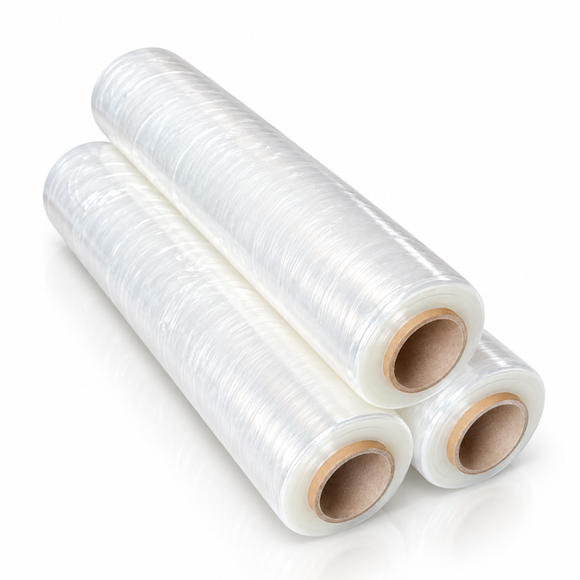 Rekfolie Transparant - Set van 3 Rollen - Wikkelfolie - 50 cm x 300 Meter - Palletfolie - 17 Micron