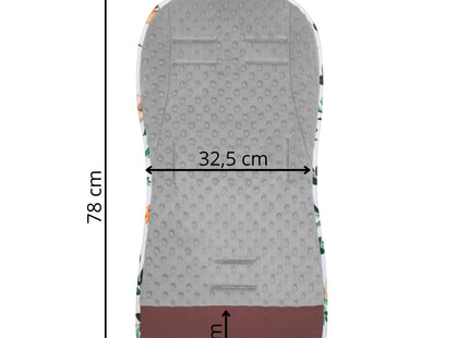 Inlegkussen - Kinderwagenmatras - Kinderwagen Accessoires - Katoen - Polyester - Dieren - Bladeren - Veelkleurig - 37 x 78 cm