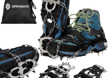 Sneeuwgripzolen - Sneeuwijzers - Spikes voor Schoenen - Anti Slip - Zilver - Zwart - 41 - 45