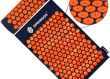 Acupressuurmat - Lichaamsstimulator - Ontspanningsmassageapparaat - Kussen - 65x41 cm - Blauw/Oranje