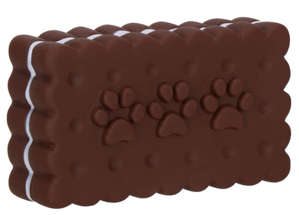 Hondenspeeltje - Bijtring - Piepend - Koekje - Bruin/Wit