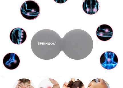 Massage Bal | Triggerpoint Bal | Peanut Ball | Lacrosse Bal | Massage | Mat Grijs | 13 cm