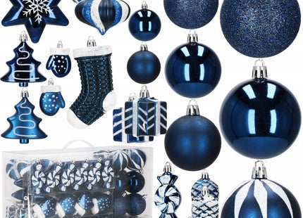 Kerstballen | 77 Stuks | Marineblauw