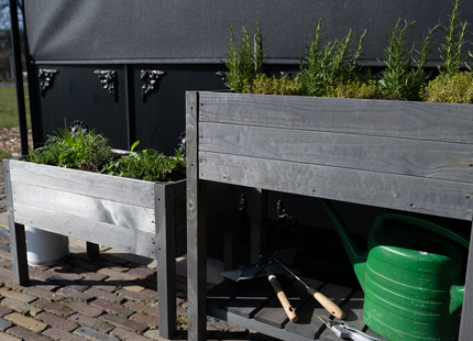 Kweekbak - Plantenbak - Moestuin - Planten - Hout - Geïmpregneerd - Rechthoekig - Grijs - 80 x 40 x 50 Cm
