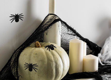 Halloween Decoratie - Spin - Fluffy - 2 Stuks - Zwart