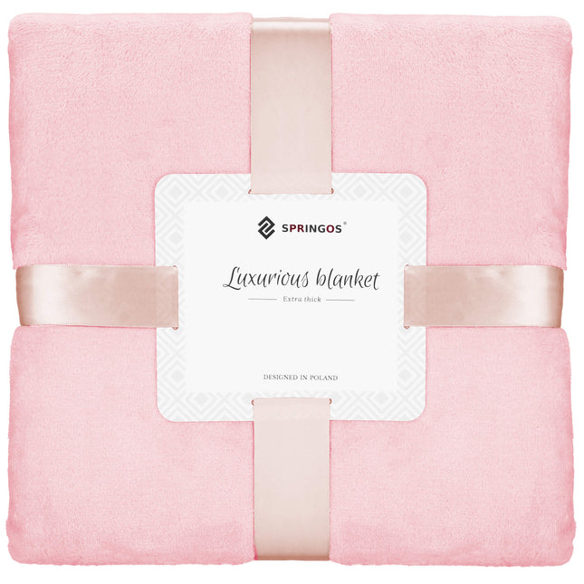 Plaid | Sprei | Deken | 200 x 220 cm | Roze