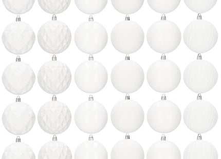 Kerstballen | 30 Stuks | 8 cm | Wit
