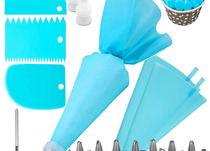 Taart Decoratie Set | 32-Delig | Opbergdoos | Blauw