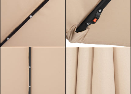 Parasol | LED | Parasols | Kantelbaar | Met Ventilatie | Ecru | Ø300 cm