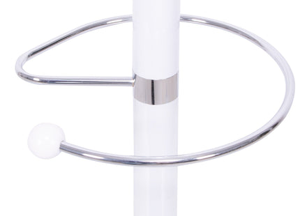 Staande Kapstok | Metaal | Marmer | 12 Haken | Wit | Zilver | 174 cm