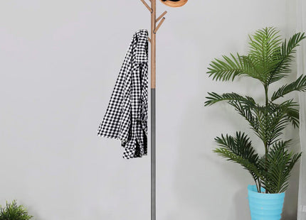 Kapstok Staand | Kapstok | 6 Haken | 180 cm | Metaal | Zwart/Bruin