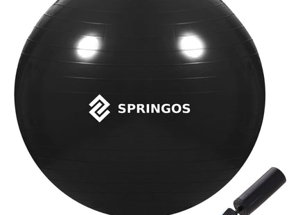 Fitnessballen - Yoga Bal - Pilates - Zwangerschap - Met Pomp - PVC - Zwart - 150 Kg - 65 Cm