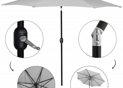 Parasol | Parasols | Kantelbaar | Met Ventilatie | Grijs | 300 cm
