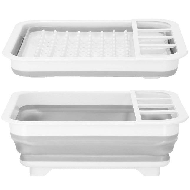 Afdruiprek - Siliconen - Kunststof - Wit - Grijs - 36 x 30.8 x 5