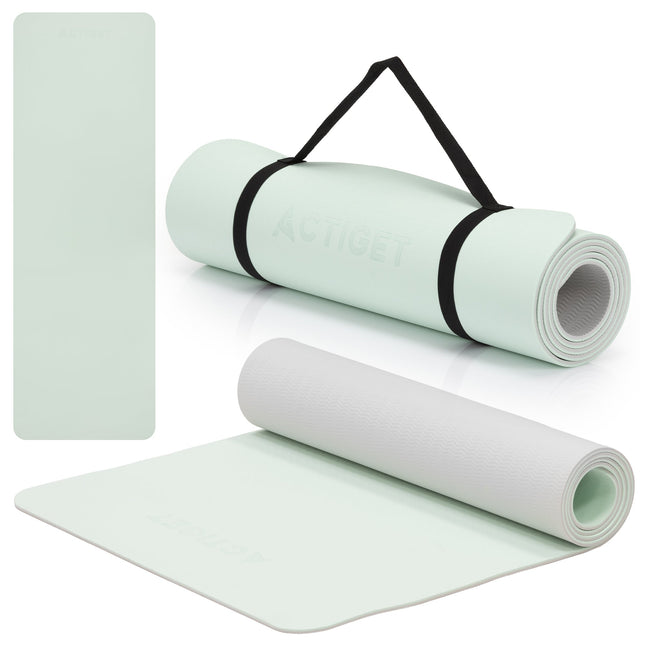 Actiget® Yogamat - Extra Dik - Inclusief Draagriem - 183 x 61 x 0.6 CM - Mint - TPE