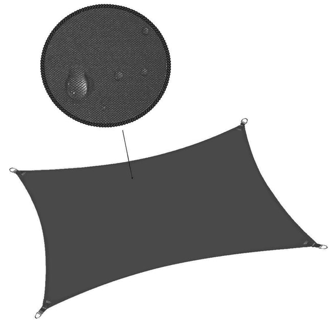 Schaduwdoek | Zonnezeil | Rechthoek | 4 x 2 m | 90% Schaduw | Grafiet | 160 g/m²