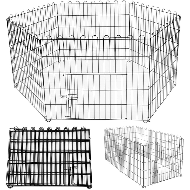 Hondenbench - Dierenkooi - Dierenbox - Metaal - Zwart - 165 x 85 x 73 cm