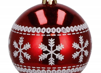 Kerstballen | 30 Stuks | 5 cm | Rood/Wit