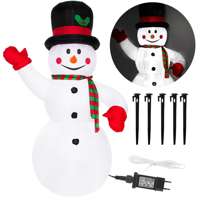 Opblaasbare Sneeuwpop - Buitendecoratie - Zelfopblazend - 240 x 100 cm