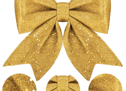 Kersthanger | Kerstversiering | Kerstdecoratie Voor Binnen |  Kerststrik | Goud | 30 cm | 1 Stuk
