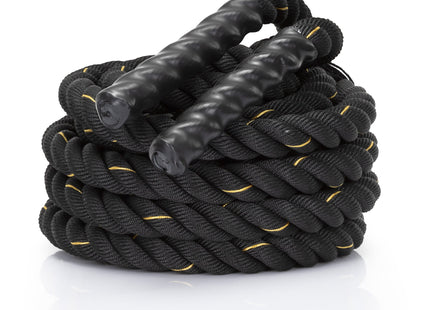 Battle Rope - 9 Meter - Inclusief Hoes - 6.2 KG - Zwart