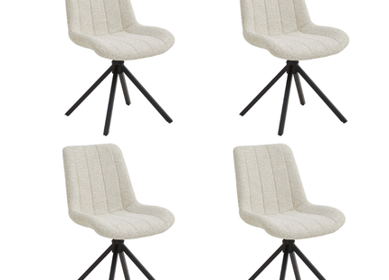 Set van 4 Eetkamerstoelen – Taupe – Vergaderstoelen – Stoelen – Draaibaar