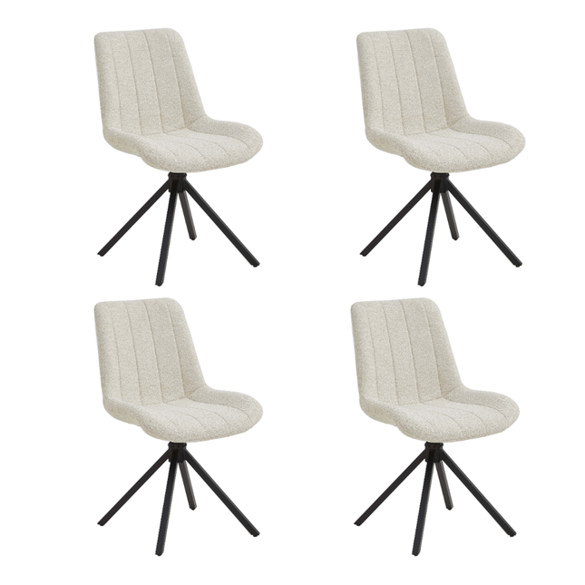 Set van 4 Eetkamerstoelen – Taupe/Zand – Vergaderstoelen – Stoelen – Draaibaar