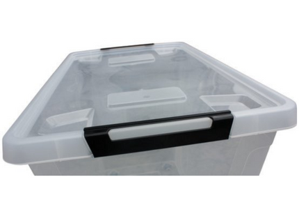 Set 6 Transparante Opbergboxen 9L – Stapelbaar Met Deksel – Clipbox – Opbergdoos