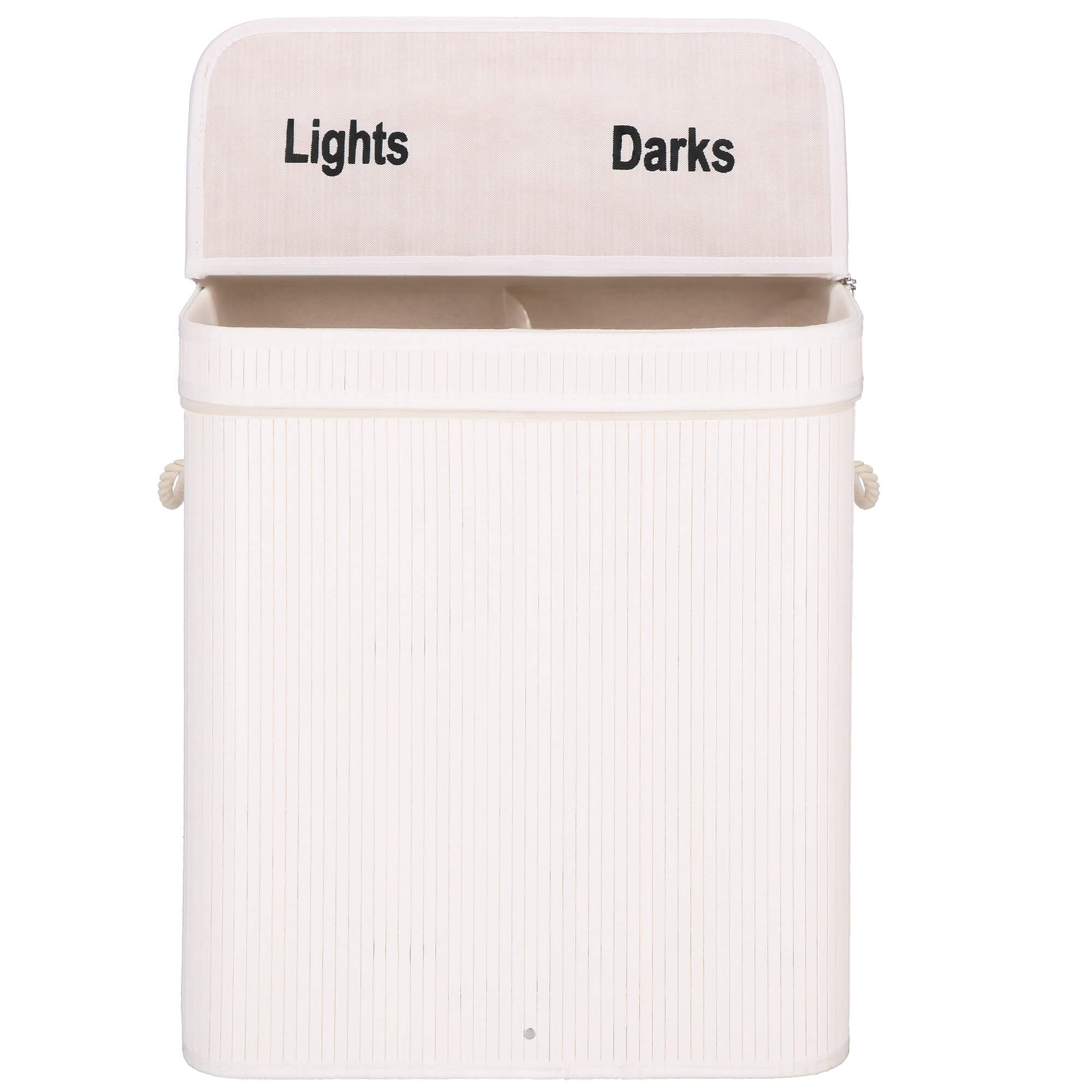 Wasmand | 100 Liter | 2 Vakken | Lights | Darks | Wit